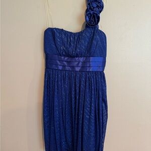 Sequin Hearts Blue Evening Dress with Black Label